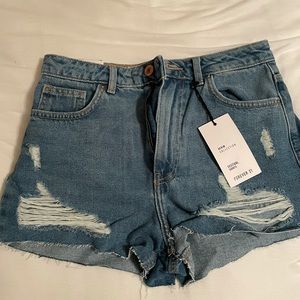 Distressed Denim Jean Shorts